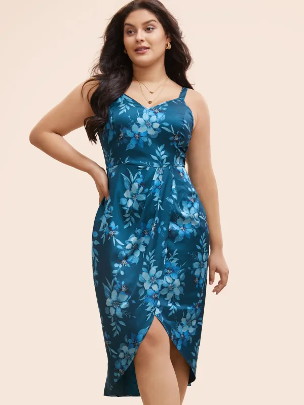 Floral Shirred Split Front Cami Dress sold by Bloomchic