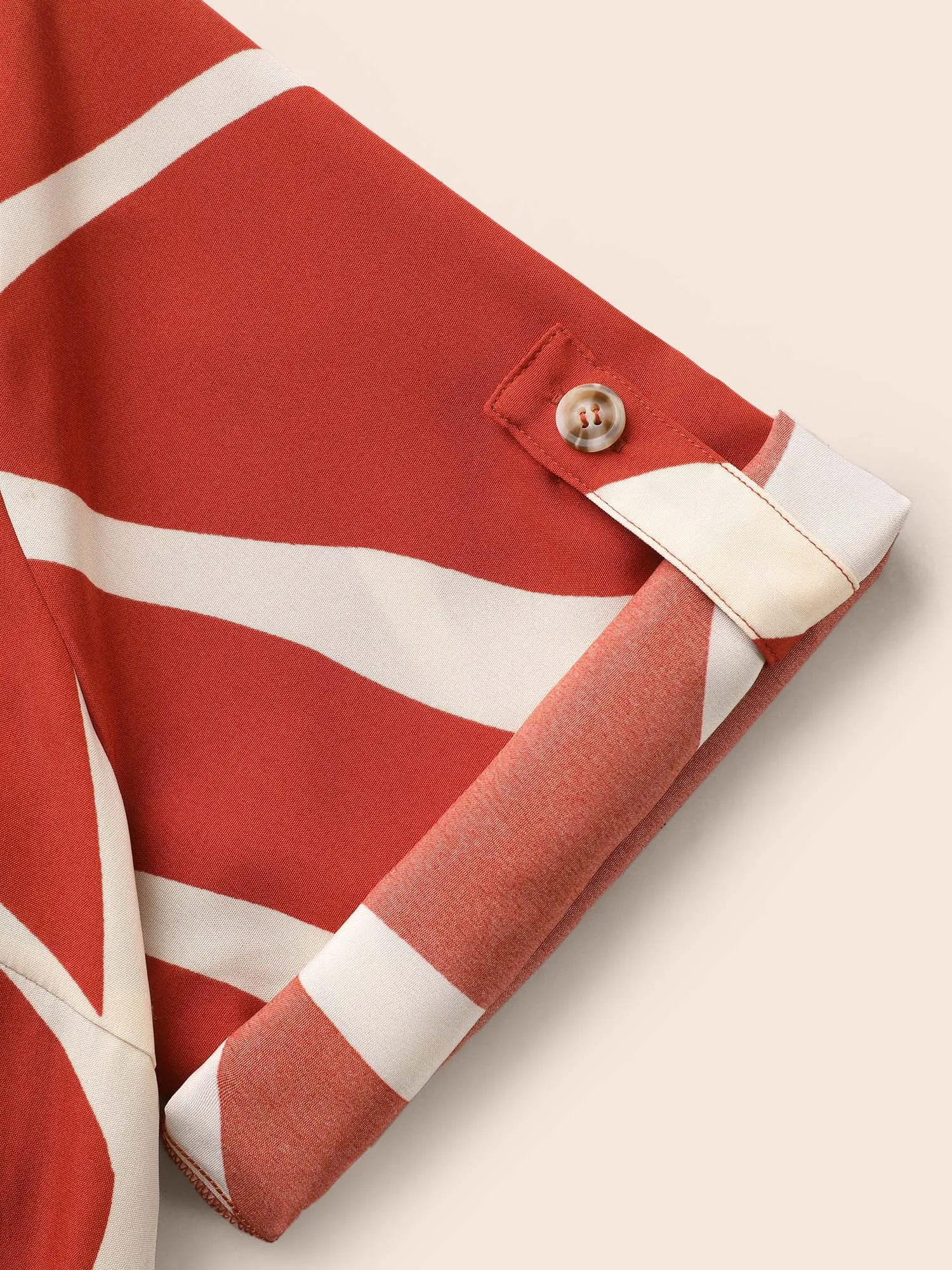 Geometric Print Button Cuff Sleeve Dress sold by Bloomchic product image thumbnail 5