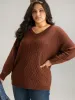 Plisse Solid Drop Shoulder Pullover sold by Bloomchic