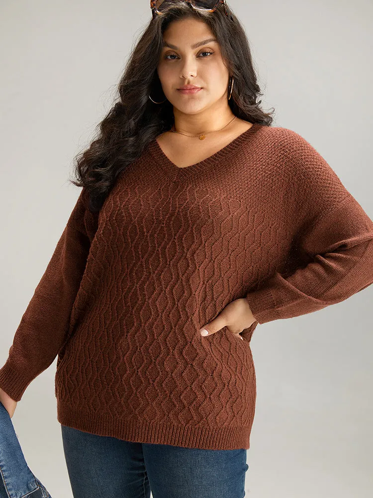 Plisse Solid Drop Shoulder Pullover sold by Bloomchic