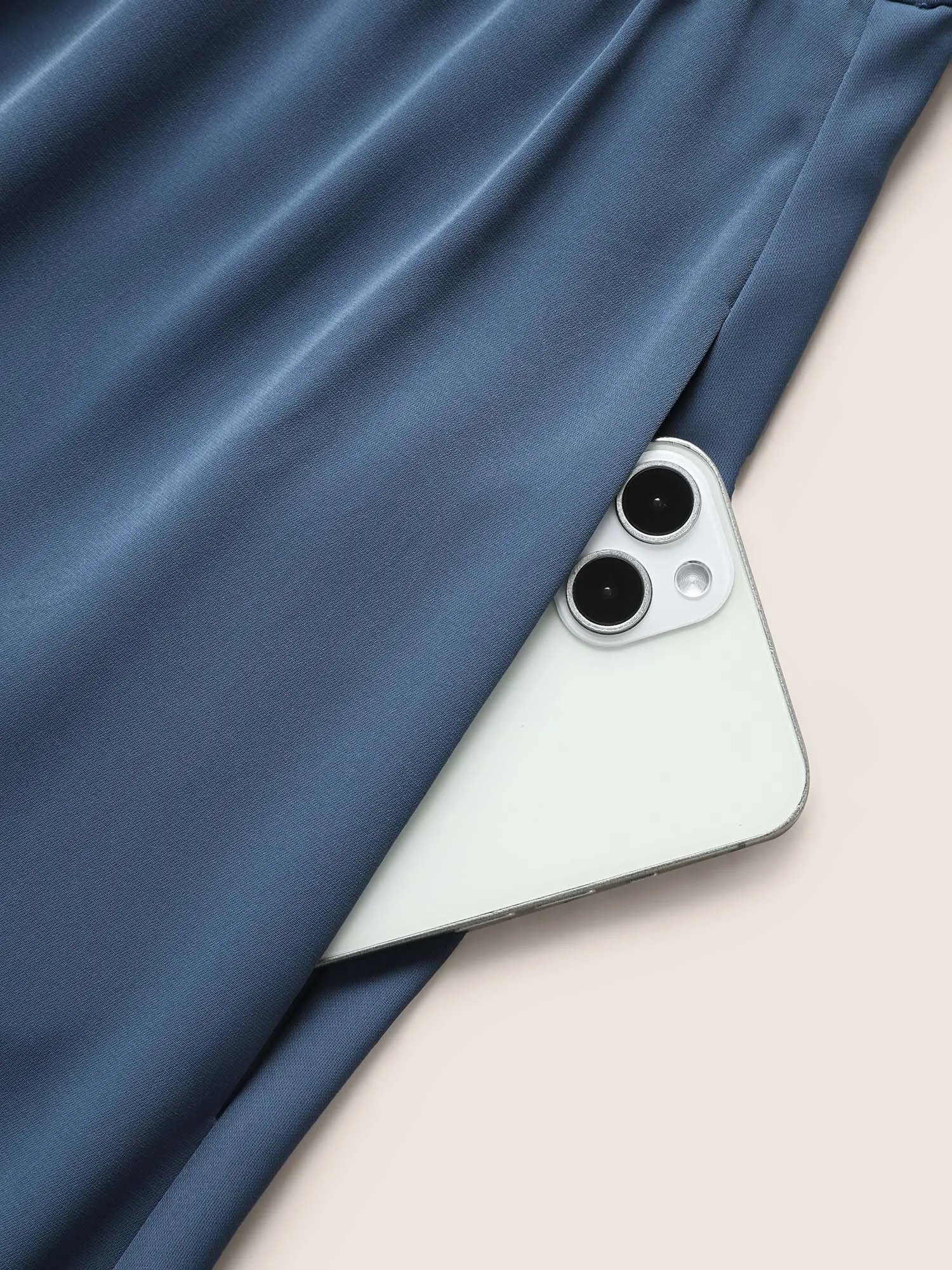 Shirt Collar Tie Knot Gathered Wrap Hem Dress sold by Bloomchic product image thumbnail 5