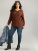 Plisse Solid Drop Shoulder Pullover sold by Bloomchic