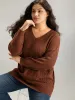 Plisse Solid Drop Shoulder Pullover sold by Bloomchic