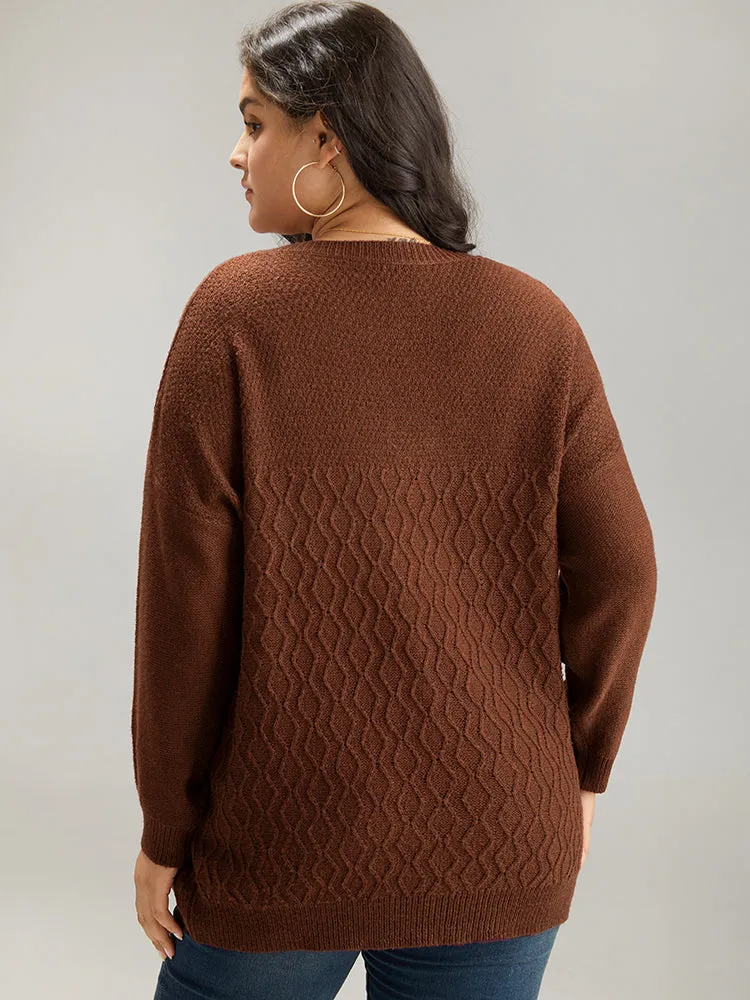 Plisse Solid Drop Shoulder Pullover sold by Bloomchic product image thumbnail 2