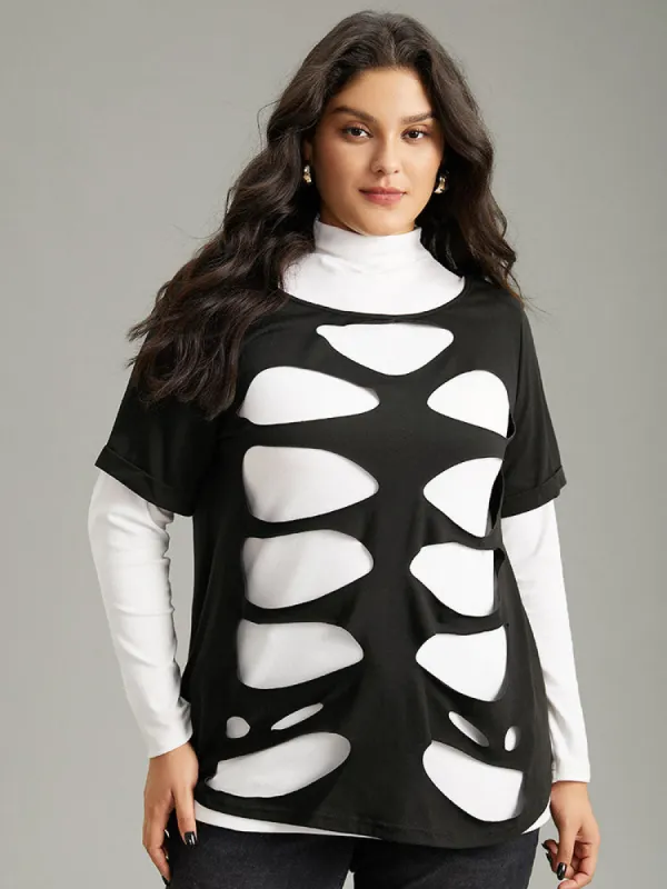 Halloween Solid Distressed T-shirt sold by Bloomchic
