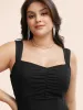Heart Neckline See Through Gathered Dress sold by Bloomchic