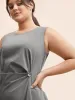 Stretch Woven Crushed Pleated Midi Dress sold by Bloomchic
