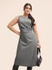 Stretch Woven Crushed Pleated Midi Dress sold by Bloomchic