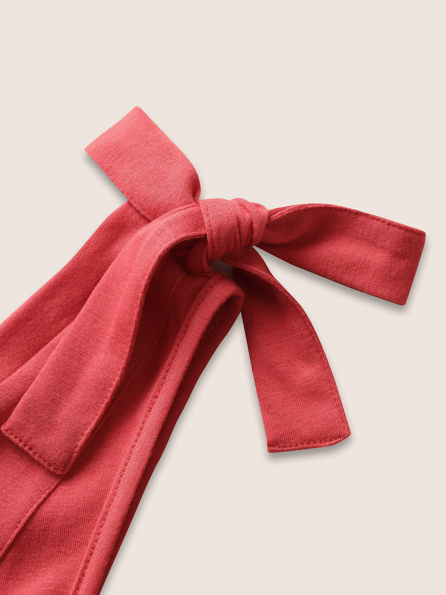 Supersoft Essentials V Neck Solid Tie Knot Jumpsuit sold by Bloomchic product image thumbnail 5