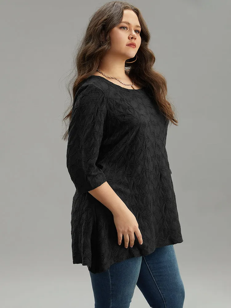 Plain Texture Pocket Crew Neck T-shirt sold by Bloomchic product image thumbnail 4