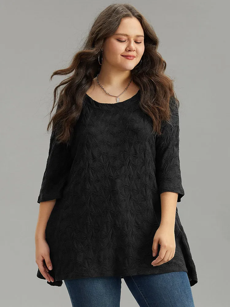 Plain Texture Pocket Crew Neck T-shirt sold by Bloomchic product image thumbnail 3