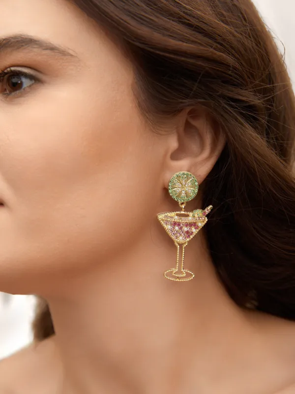 Cocktail Decor Cubic Zirconia Earrings sold by Bloomchic
