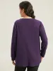 Floral Embroidered Notched Arc Hem Sweatshirt sold by Bloomchic
