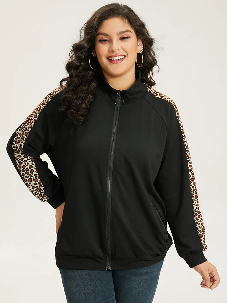 Leopard Print Patchwork Zipper Pocket Jacket sold by Bloomchic product image thumbnail 4