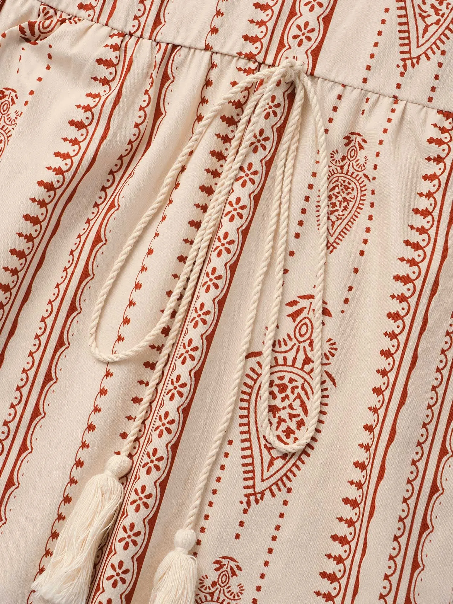 Bandana Tassel Trim Elastic Waist Dress sold by Bloomchic product image thumbnail 5