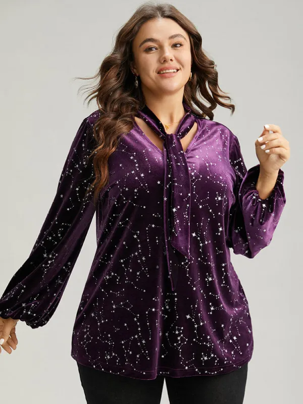 Glitter Star Knot Neck T-shirt sold by Bloomchic