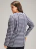 Striped Patchwork Raglan Sleeve T-shirt sold by Bloomchic