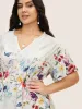 Floral Flat Collar With V Notch Frill Trim Blouse sold by Bloomchic
