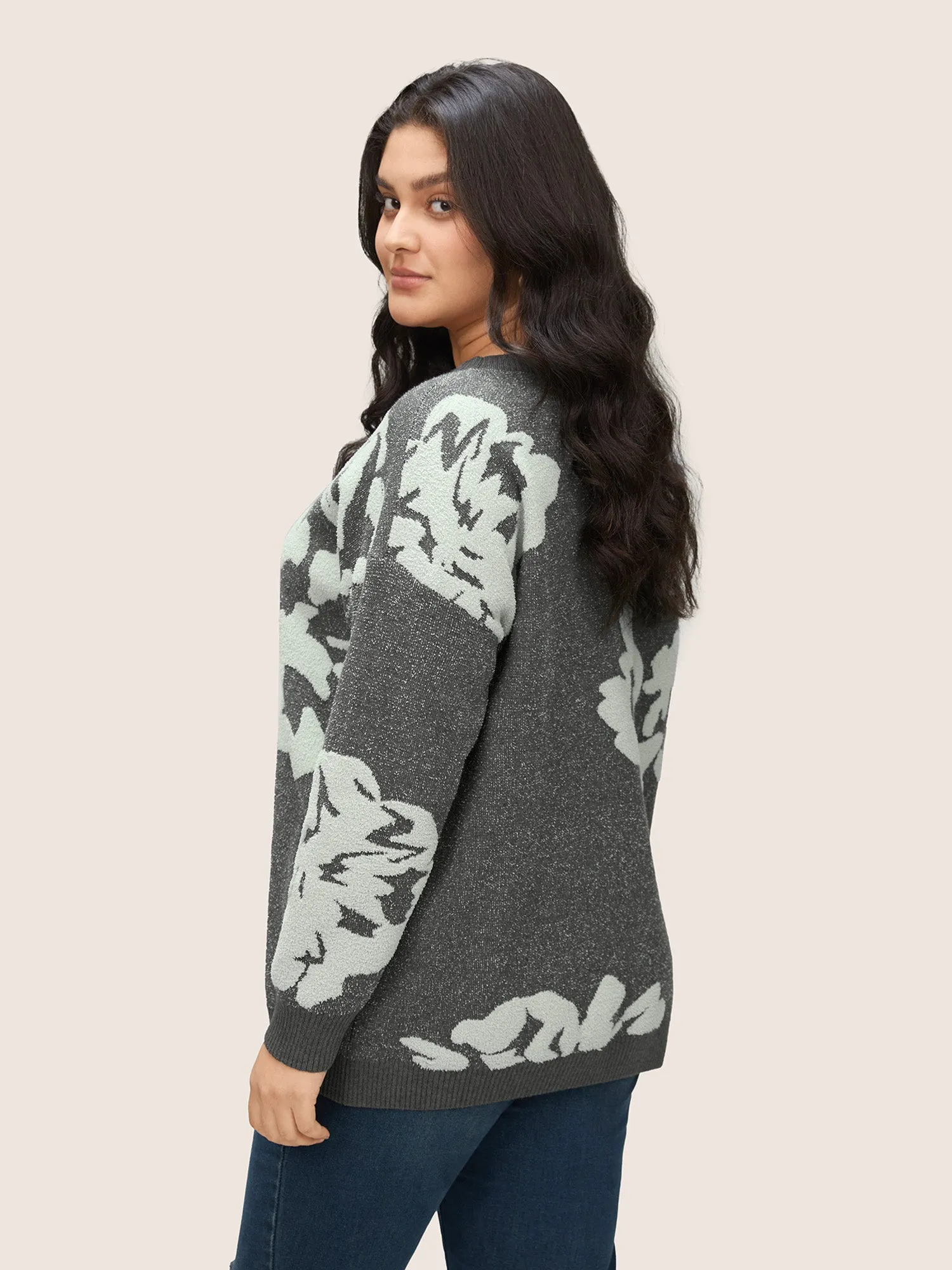 Supersoft Essentials Floral Contrast Heather Pullover sold by Bloomchic product image thumbnail 2