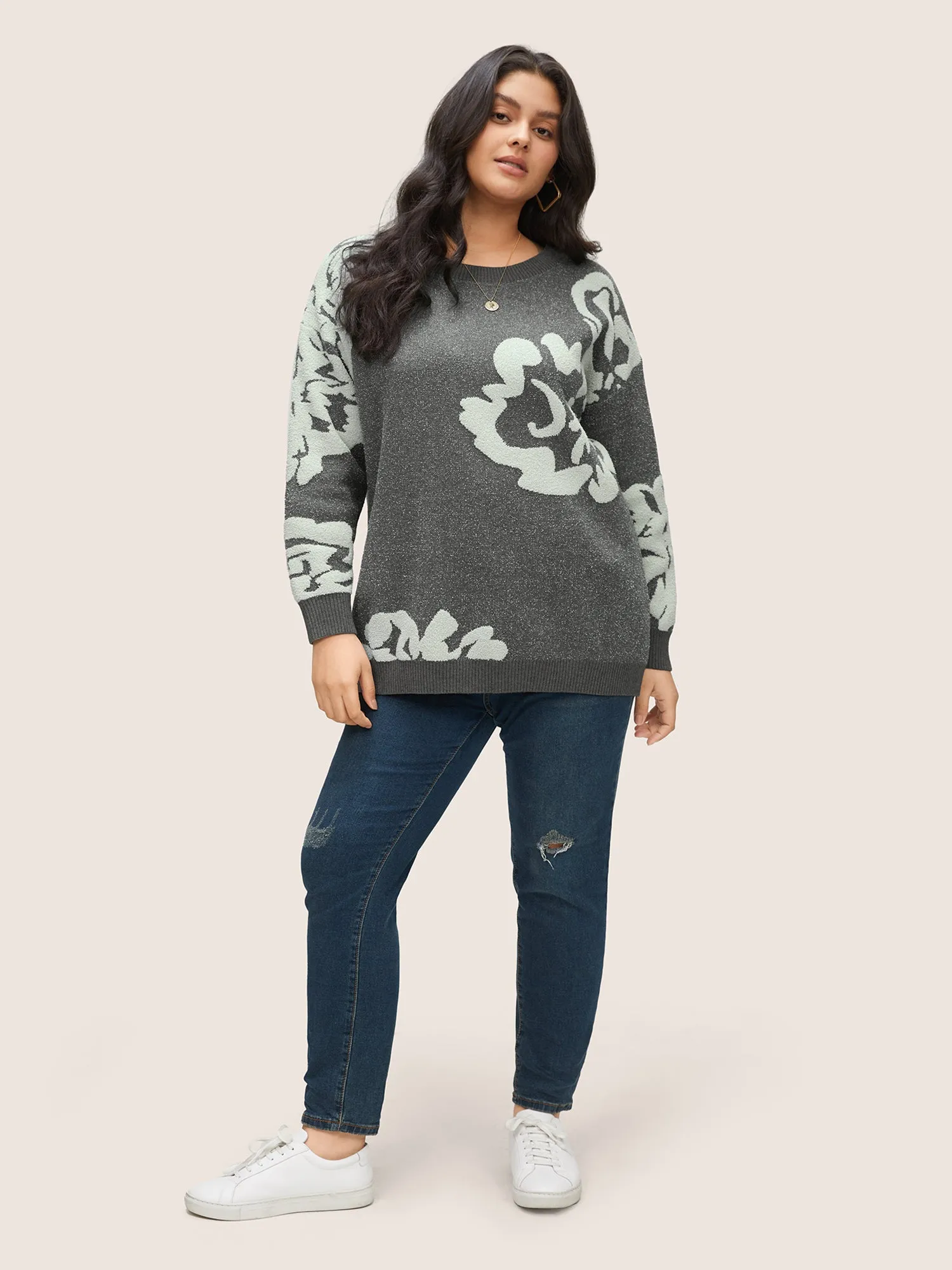 Supersoft Essentials Floral Contrast Heather Pullover sold by Bloomchic product image thumbnail 3