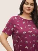 Butterfly Print Cuffed Sleeve T-shirt sold by Bloomchic