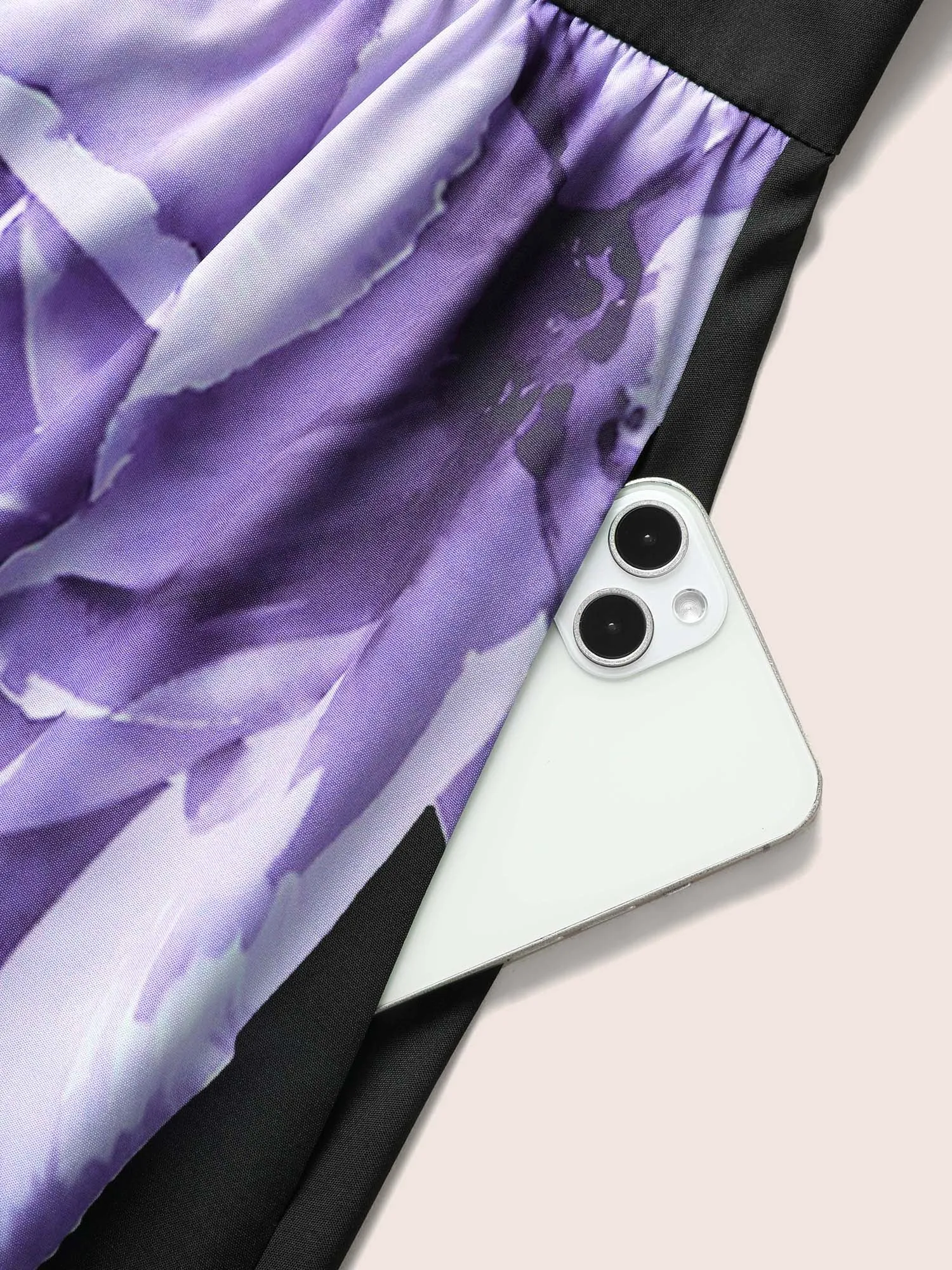 Square Neck Rose Print Elastic Waist Maxi Dress sold by Bloomchic product image thumbnail 5