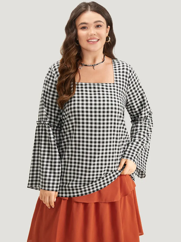 Halloween Gingham Frill Trim Woven Top sold by Bloomchic product image thumbnail 5