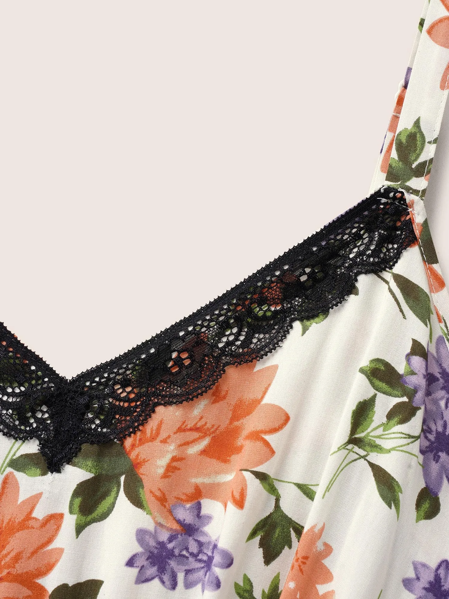 Boho Print Lace Panel Elastic Waist Cami Sleep Dress sold by Bloomchic product image thumbnail 5