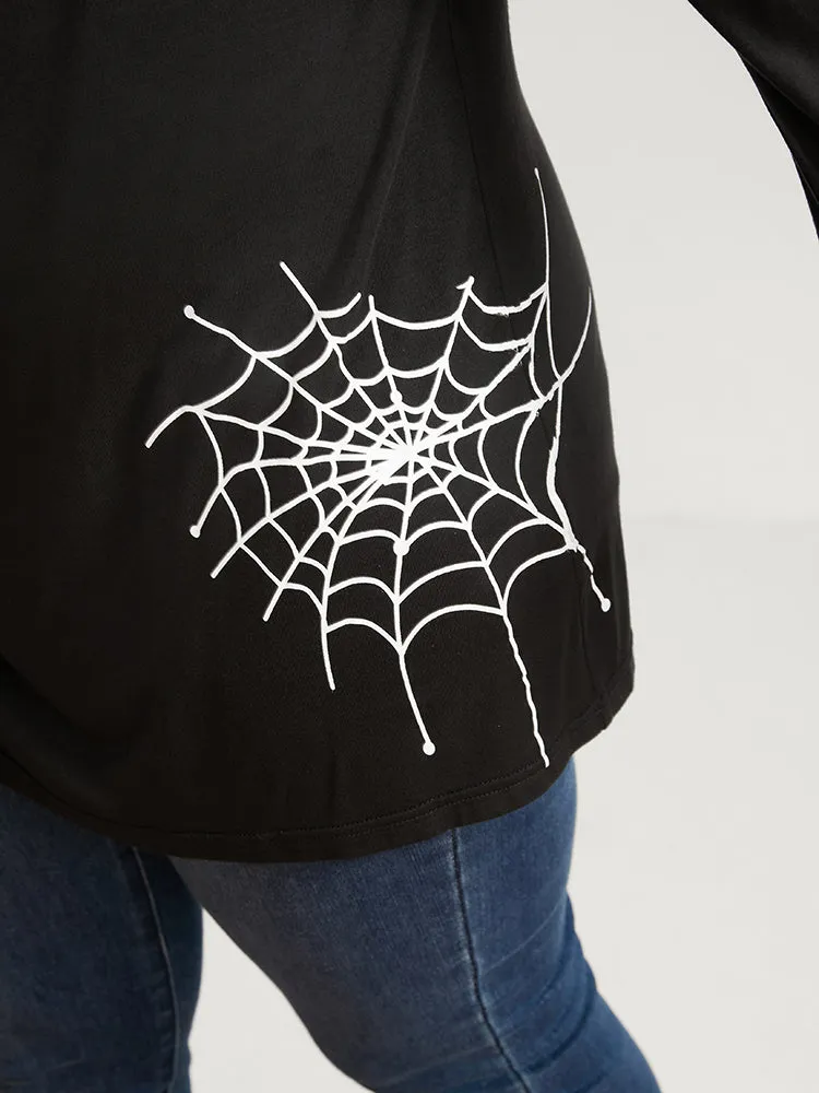 Halloween Spider Web Print Long Tee sold by Bloomchic product image thumbnail 5