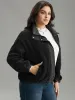 Solid Patchwork Button Up Pocket Zipper Jacket sold by Bloomchic