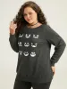 Round Neck Halloween Print Sweatshirt sold by Bloomchic
