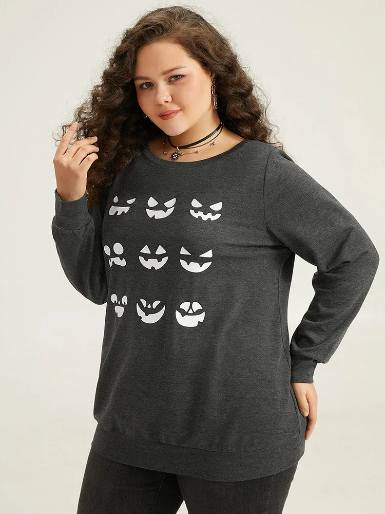 Round Neck Halloween Print Sweatshirt sold by Bloomchic product image thumbnail 4