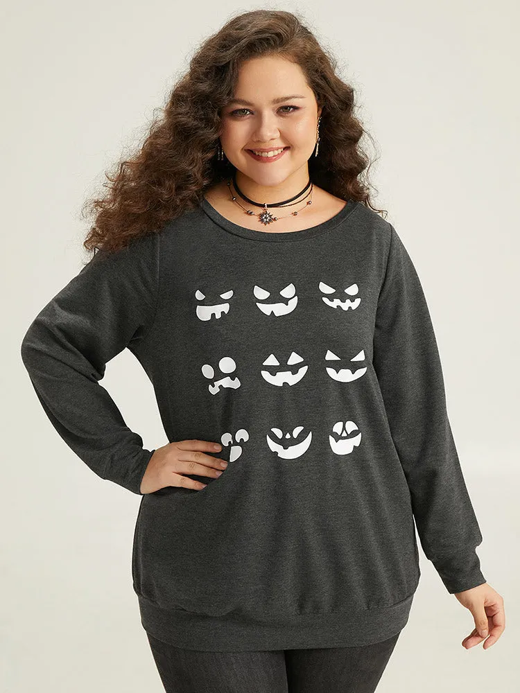 Round Neck Halloween Print Sweatshirt sold by Bloomchic product image thumbnail 2