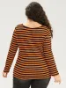 Halloween V Neck Contrast Striped T-shirt sold by Bloomchic