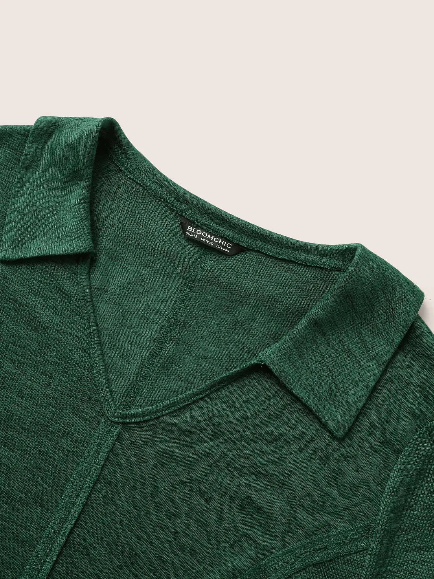 Plain Shirt Collar Heather Texture T-shirt sold by Bloomchic product image thumbnail 5