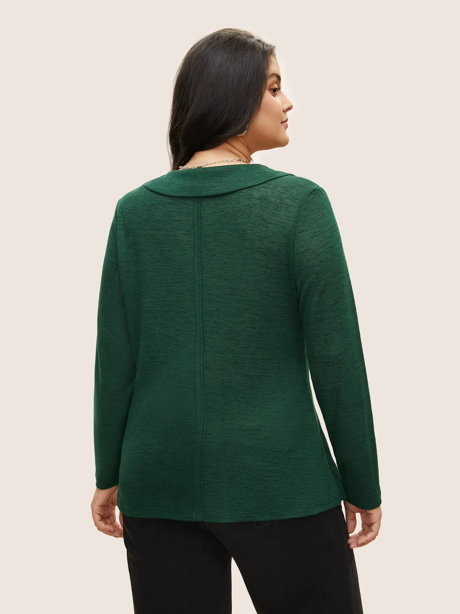 Plain Shirt Collar Heather Texture T-shirt sold by Bloomchic product image thumbnail 2