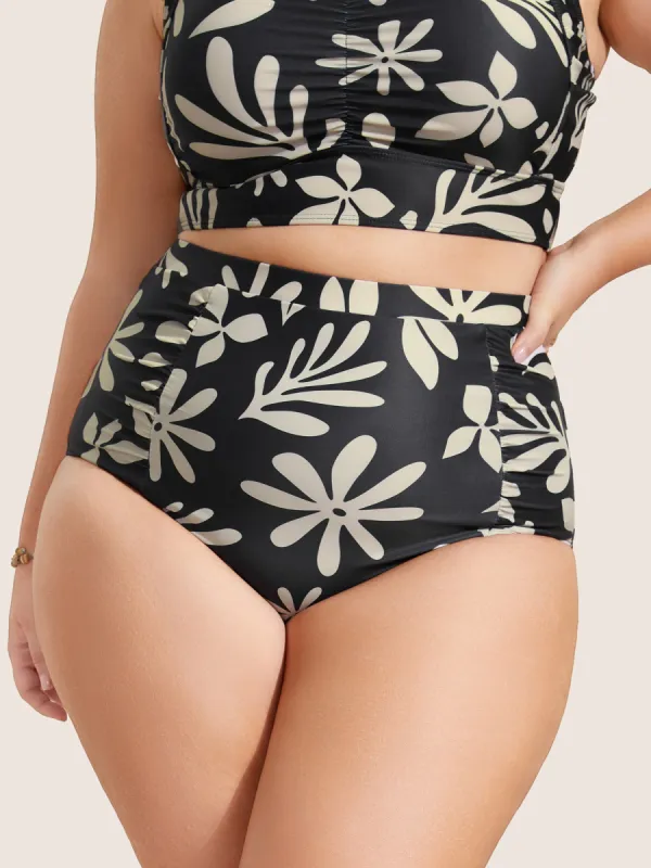 Natural Flowers Ruched Swim Bottom sold by Bloomchic
