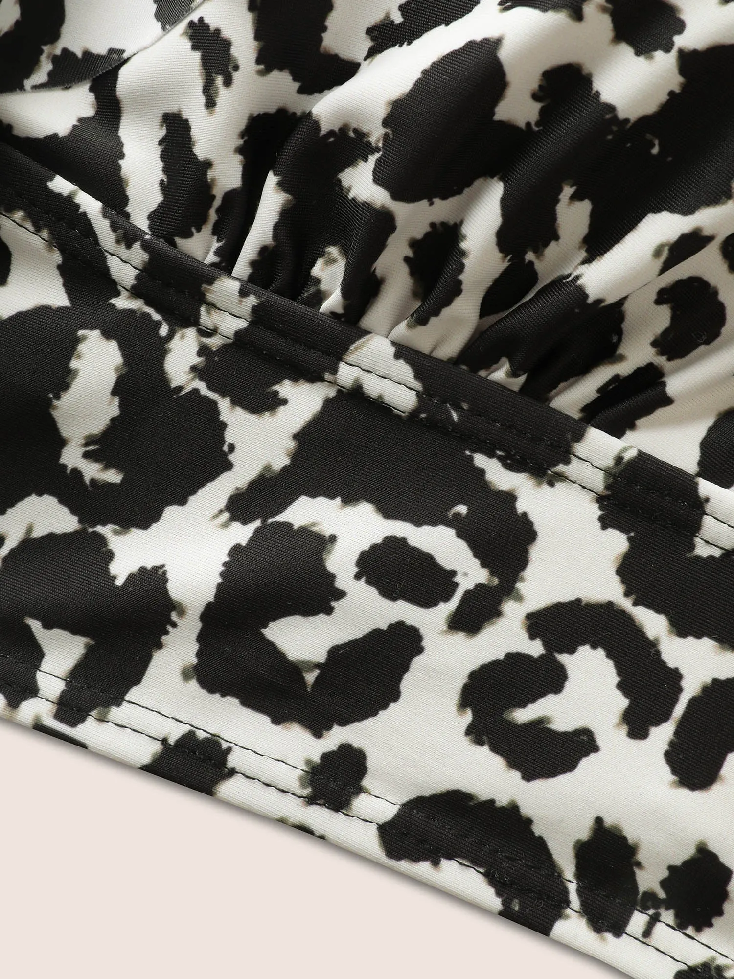 Leopard Print Ruffles Adjustable Straps Swim Top sold by Bloomchic product image thumbnail 5