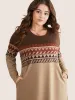 Geometric Colorblock Pocket Midi Dress sold by Bloomchic