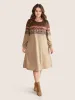 Geometric Colorblock Pocket Midi Dress sold by Bloomchic
