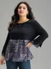 Ditsy Floral Patchwork Flutter Sleeve T-shirt sold by Bloomchic