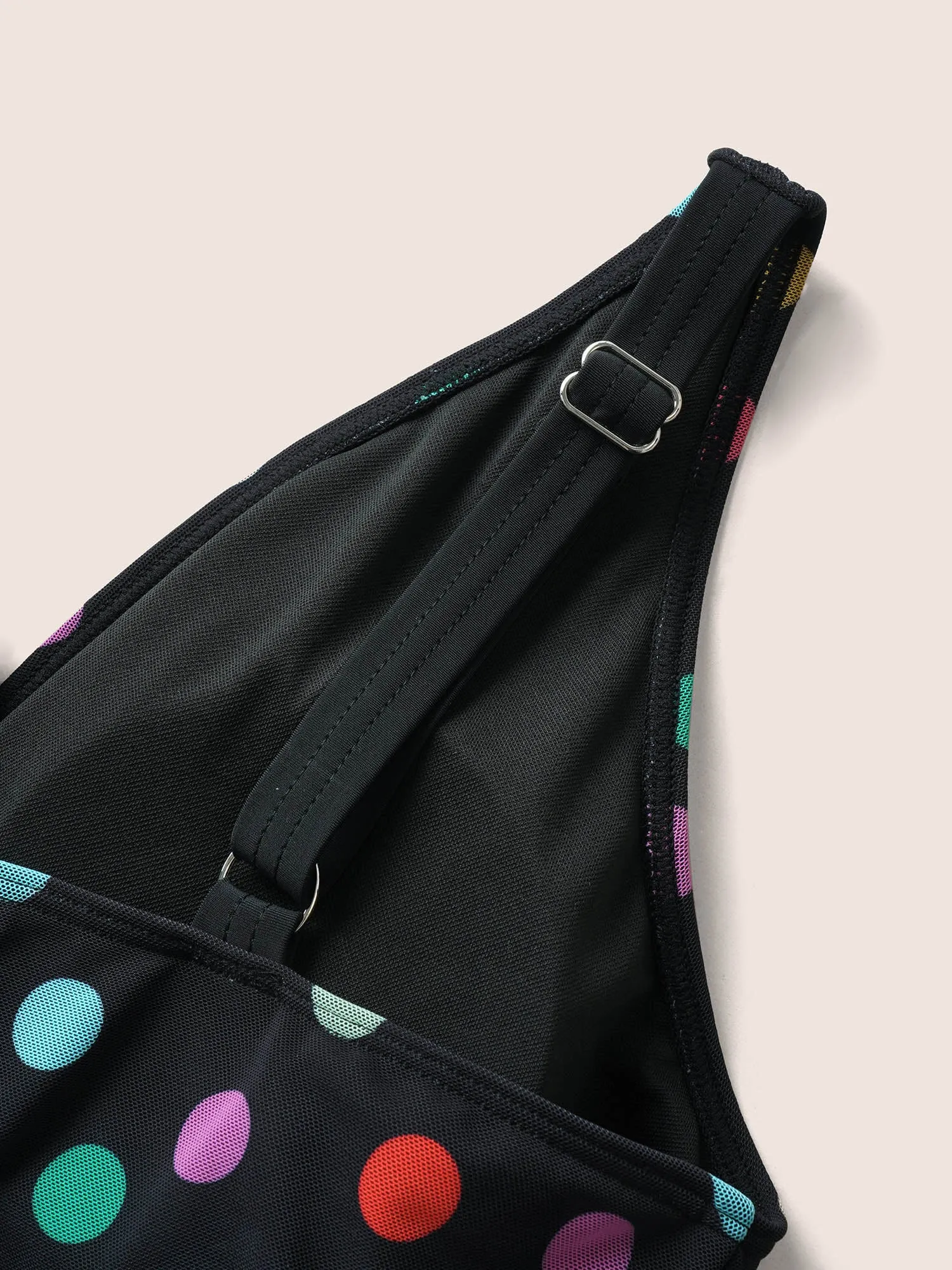 Overlap Collar Colored Polka Dot Swim Dress sold by Bloomchic product image thumbnail 5