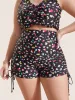 Allover Print Drawstring Skinny Swim Bottom sold by Bloomchic