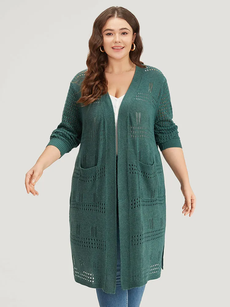 Solid Split Side Open Front Maxi Cardigan sold by Bloomchic product image thumbnail 4