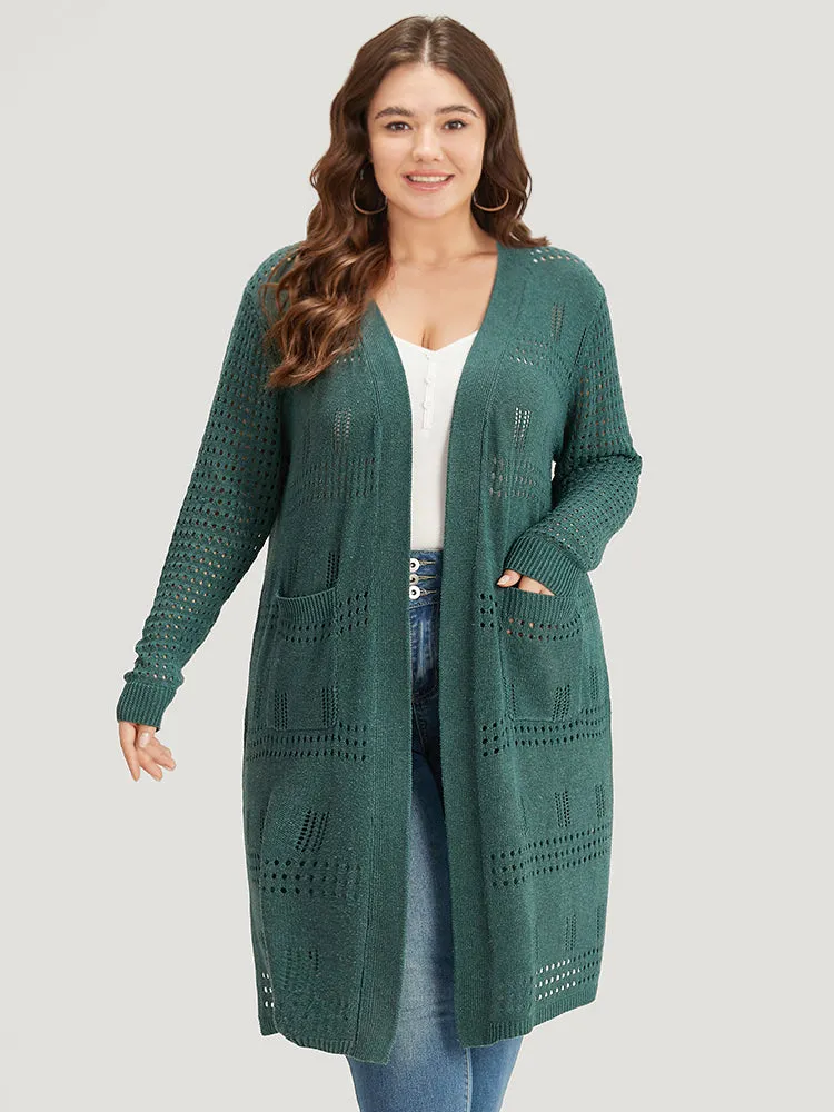 Solid Split Side Open Front Maxi Cardigan sold by Bloomchic