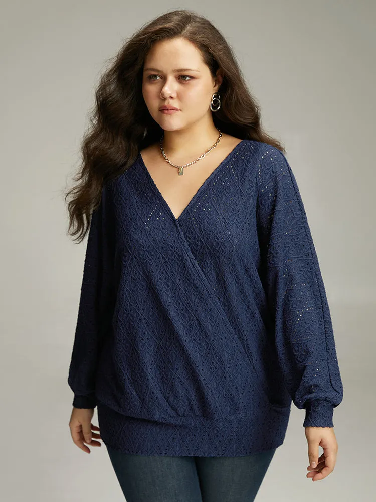 Plain Broderie Anglaise Wrap T-shirt sold by Bloomchic product image thumbnail 5