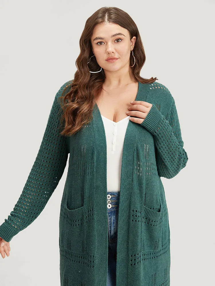 Solid Split Side Open Front Maxi Cardigan sold by Bloomchic product image thumbnail 5