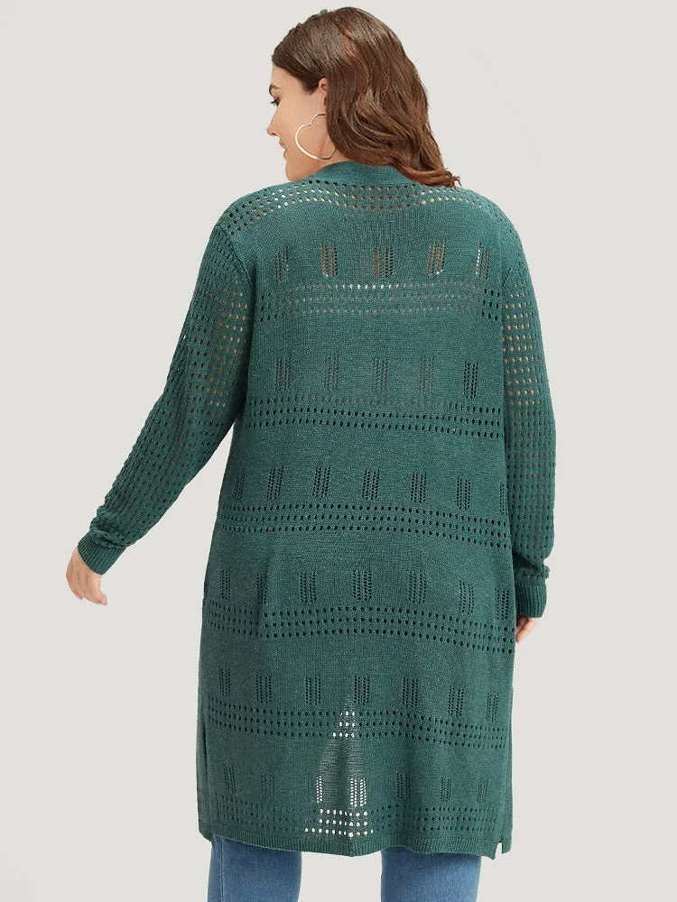 Solid Split Side Open Front Maxi Cardigan sold by Bloomchic product image thumbnail 2