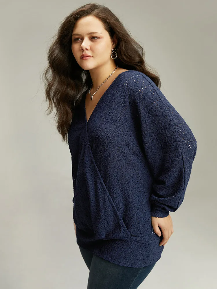 Plain Broderie Anglaise Wrap T-shirt sold by Bloomchic product image thumbnail 3