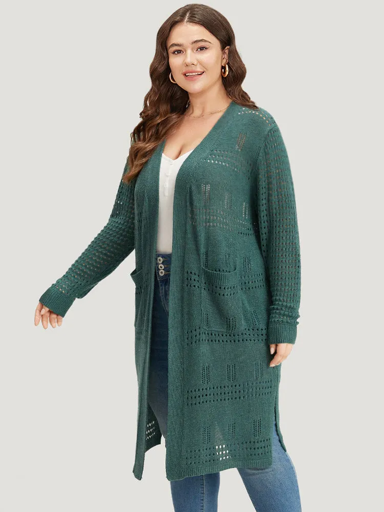 Solid Split Side Open Front Maxi Cardigan sold by Bloomchic product image thumbnail 3